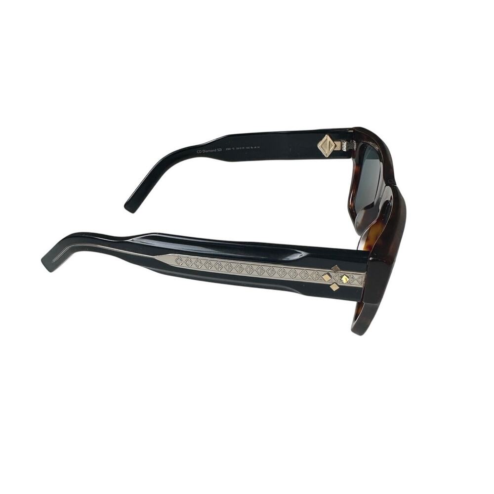 Christian Dior CD Diamond Tortoise Rectangular Sunglasses - Picture 4 of 11